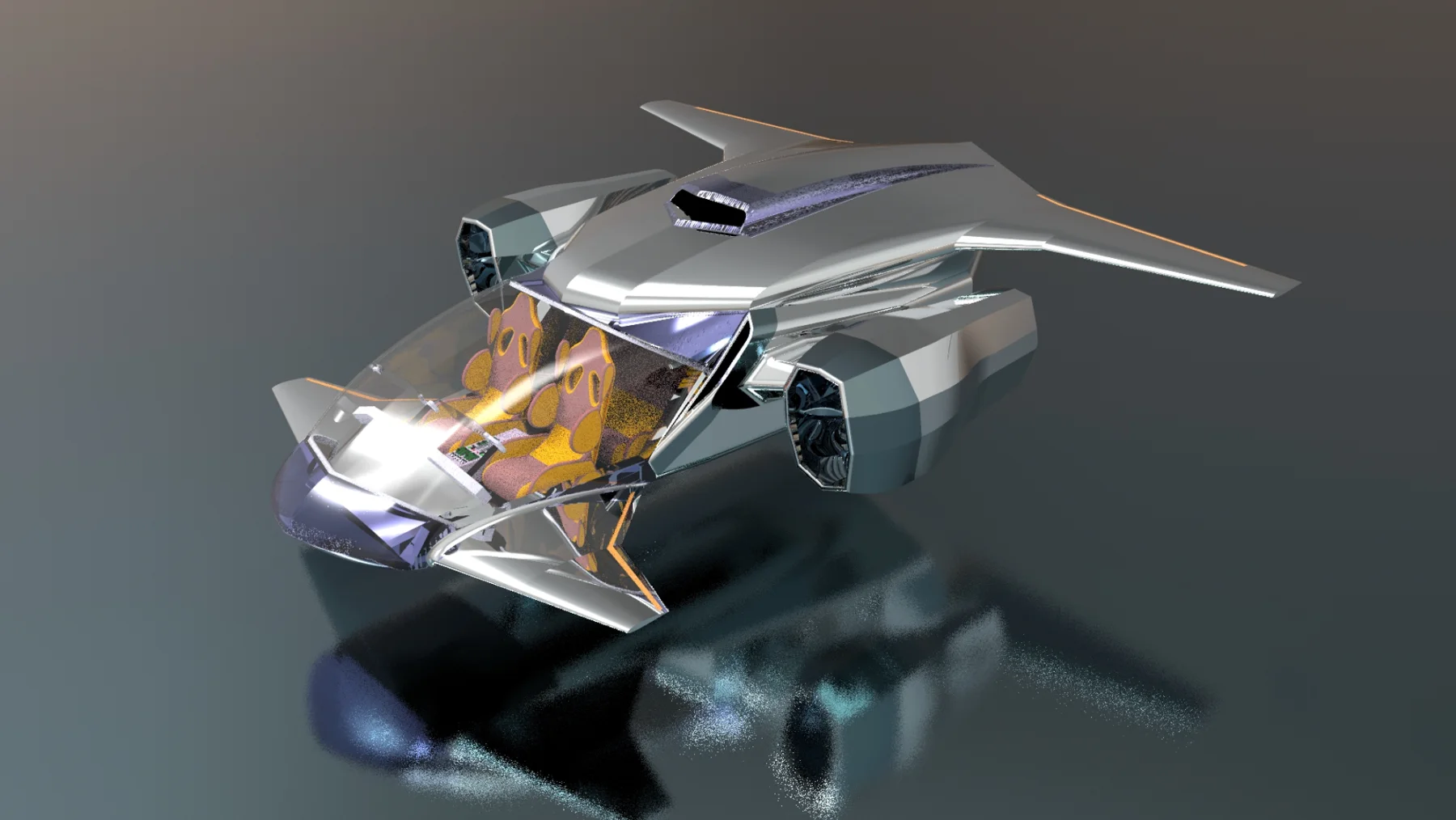Concept rendering of the compact urban VTOL aircraft with tilting propulsion