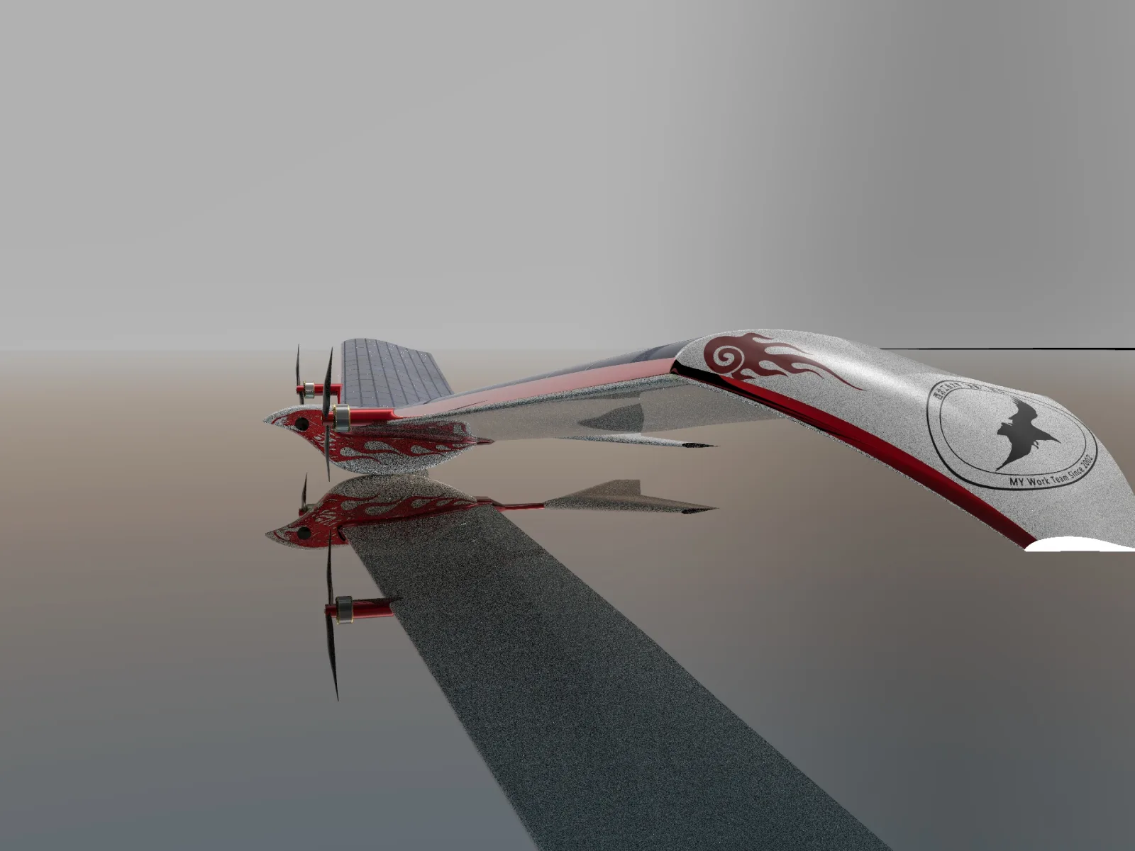 Concept rendering of Sunbird aircraft flying in formation